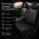 Black Thick Nappa Leather Automotive Front Car Seat Covers Set of 2