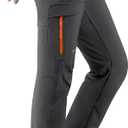 KUTOOK Women's Thermal Softshell Hiking Pants Windproof Polar Fleece Lined Cargo Pants for Winter Outdoor Sports (Large, Grey)
