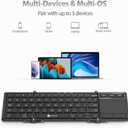 iClever Foldable Keyboard with Touchpad, BK08 Portable Tri-Folding Bluetooth Keyboard for iPad, iPhone, Windows, Mac & Android Connect Up to 3 Devices