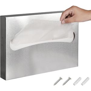 Toilet Seat Cover Dispenser,Commercial Stainless Steel Brushed Toilet Seat Cover Holder for Disposable Toilet Seat Covers Wall Mount for Bathroom Restroom