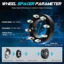 8x6.5 1.5" (38.1mm) Wheel Spacers with 126.15mm Bore, 9/16"-18 Studs for 1967-1974 GMC C/K25 C/K2500 Pickup, 1975-1986 Chevy C30 K20, 1970-1998 Ford F-250 F-350, 8x165.1mm 8 Lugs Wheel Adapters 2pcs