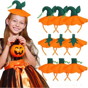 Halloween Pumpkin Headband Halloween Pumpkin Headwear Headband Top Hat Headpiece Hair Hoop for Costume Accessories