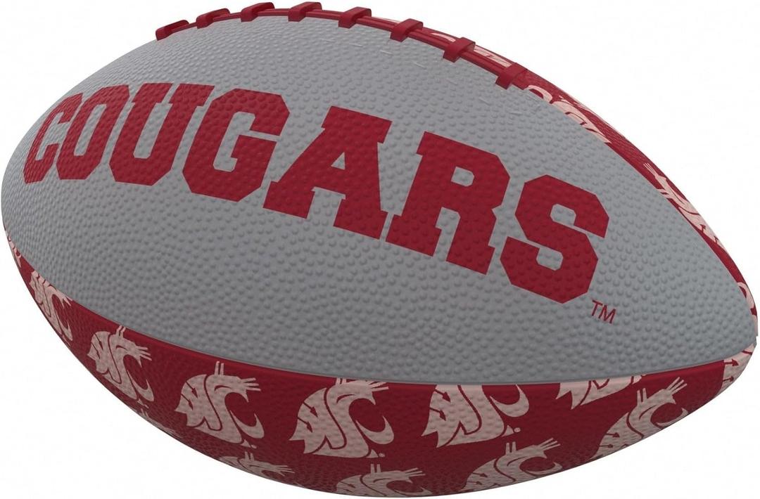 Logo Brands 238-93Mr-3: Wa State Repeating Mini-Size Rubber Football