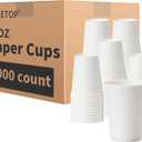 RACETOP 8 oz 1000 Pack Disposable Paper Coffee Cups, Paper Cups 8 oz Disposable, Ideal for Party, Home, Office