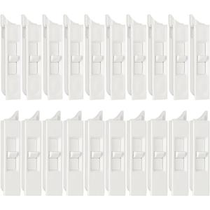 Jetec 20 Pieces Tilt Latch Pairs White Plastic Construction Snap-in Latch Pairs Spring Loaded Sliding Window Tilt Latch for Home Window Accessories