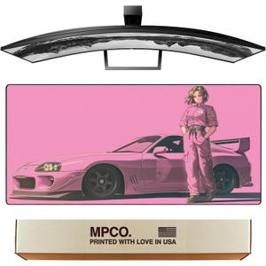 MPCO. Original Large Gaming Desk Mat 36" x 17" Aeroglyde Manga Motors Shinobu-s-Supra Full Desk Mouse Pad for Smooth Precision Non-Slip, Washable Extra-Large PC Mouse Pad for Gaming Sessions AeroGlyde Shinobu-s-Supra