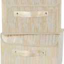 2PCS Decorative Storage Boxes with Lid Luxury Metallic Fabric Storage Bins Organizer Container Collapsible Shelf Basket with Handles for Home Bedroom Closet Office (Gold, Small Size)
