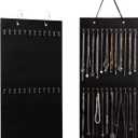 Hanging Jewelry Organizer Storage with 24 Hooks Wall Mounted Jewelry Display Hanging on Door Closet Necklace Holder for Bracelet Ring Chain-Patent Design (Black)