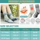 SeeyAN Kids Merino Wool Hiking Socks Boys Girls Thermal Winter Warm Boot Toddlers Thick Cushion Socks 4 Pairs (4-7 Years)