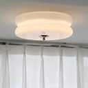 FCTWAKS 16 Inch Mid Century Modern Milk Glass Flush Mount Ceiling Light, 3CCT Selectable, Dimmable, Large Vintage Ceiling Light Fixture for Bedroom, Hallway, Entryway, 30W Led, ETL Listed, White