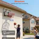 VEVOR Basketball Hoop, 44 Inchs PC Backboard Wall Mounted, Basketball Portable Hoop & Goal, Indoor & Outdoor with Hand-Crank Adjustment, Classic Basketball Court, Teens, Adults, Schools, Parks, Black Goal 44in