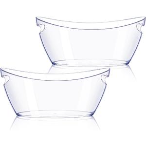 Ice Bucket 2 PCS, Thickened Ice Buckets for Parties, Mimosa Bar Supplies Beverage Tub for Champagne Beer Sparkling Wine Cocktails5.5L) 16.5 * 7.3 * 6.8inch
