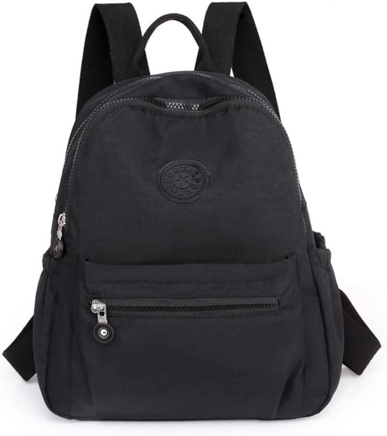 Mini Nylon Backpacks for Women Small Backpack Purse Lightweight Backpacks Mini Casual Travel Daypack (Small Backpack - A Style Black)
