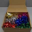 36pcs Gift Wrap Bow 3.5" Sparkle Star Bow Self Adhesive Gift Bows for Wedding, Basket Packaging, Party Decorations, Christmas, Birthdays, Holidays etc (B-Xmas, 3.5inches)