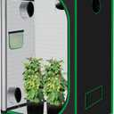 Green Hut 96"x48"x72" Roof Cube Grow Tent Plant Grow Tent | Observation Window, Removable Floor Tray, 100% Reflective Mylar Interior, Sturdy Frame for Plant Growing