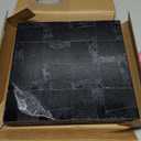 YMMXGE 10-Sheet Peel and Stick Metal Backsplash for Kitchen Self Adhesive Aluminum Mosaic 3D Wall Sticker Panel 11.81"x11.81"x0.12" (10, Brushed Black)