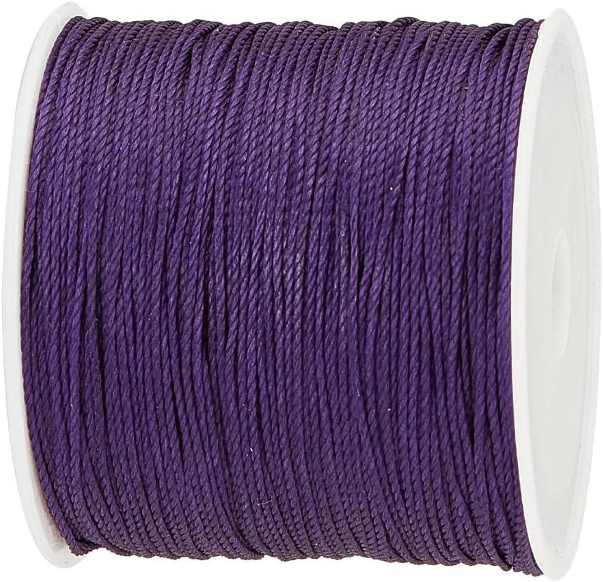 PH PandaHall 0.5mm Waxed Cord,116 Yards Waxed Polyester Cord Purple Waxed Thread Beading String Waxed Craft String for Bracelet Necklace Jewelry Waist Beads Making Crafting Beading Macrame