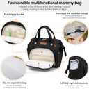 FHELAD Small Diaper Bag Backpack, Crossbody Diaper Bag with Insulated Cup Holder & Detachable Shoulder Strap, Convertible Diaper Bag Tote for Short Trip (Black)