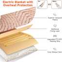 Heated Blanket King Size - 100"x90" Cozy Soft Jacquard Heating Blanket with 4 Heat Levels & 10 Hours Auto-Off, Jacquard Fleece, Overheating Protection, Warm Gifts, Brown
