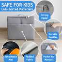 XL Toy Storage Organizer with Play Mat - Storage Bag/Box for Kids, Boys, Girls, Nursery, Playroom - Basket for Building Bricks/Blocks - Collapsible Fabric Cube Bin, 13"x13"x15"