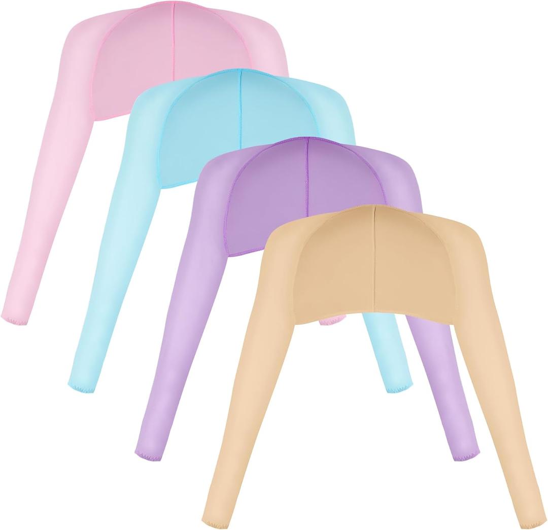 Yookat 4 Pieces Cooling Shawl Golf Cooling Shawl Arm Sleeve Sun Protection Golf Shrug for Women Men Outdoor Sports (Nude, Purple, Pink, Blue)