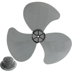 16 Inch Plastic Fan Blade With 3 Leaves And Nut Cover, For Pedestal Or Table Fans Easy to Install and Clean(black)