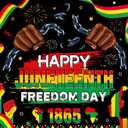 Happy Juneteenth Backdrop 19th June 1865 Freedom Day Juneteenth Decorations Background African American Independence Day Home Garden Yard Party Photo Decor Banner Supplies (7x5FT)