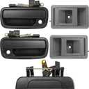 Exterior Door Handle & Interior Door Handle Set Compatible with 1995-2000 Toyota Tacoma,Replaces# 69220-35020, 69210-35020,6909035010
