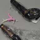 Round Hair Blow Dryer Brush - 1.2 Inch Ceramic Barrel Hair Dryer Brush for Short/Middle Hair, One Step Drying, Volumizing, Straightening and Styling, Negative Ionic Dryer Brush (Black-Golden, 1.2)