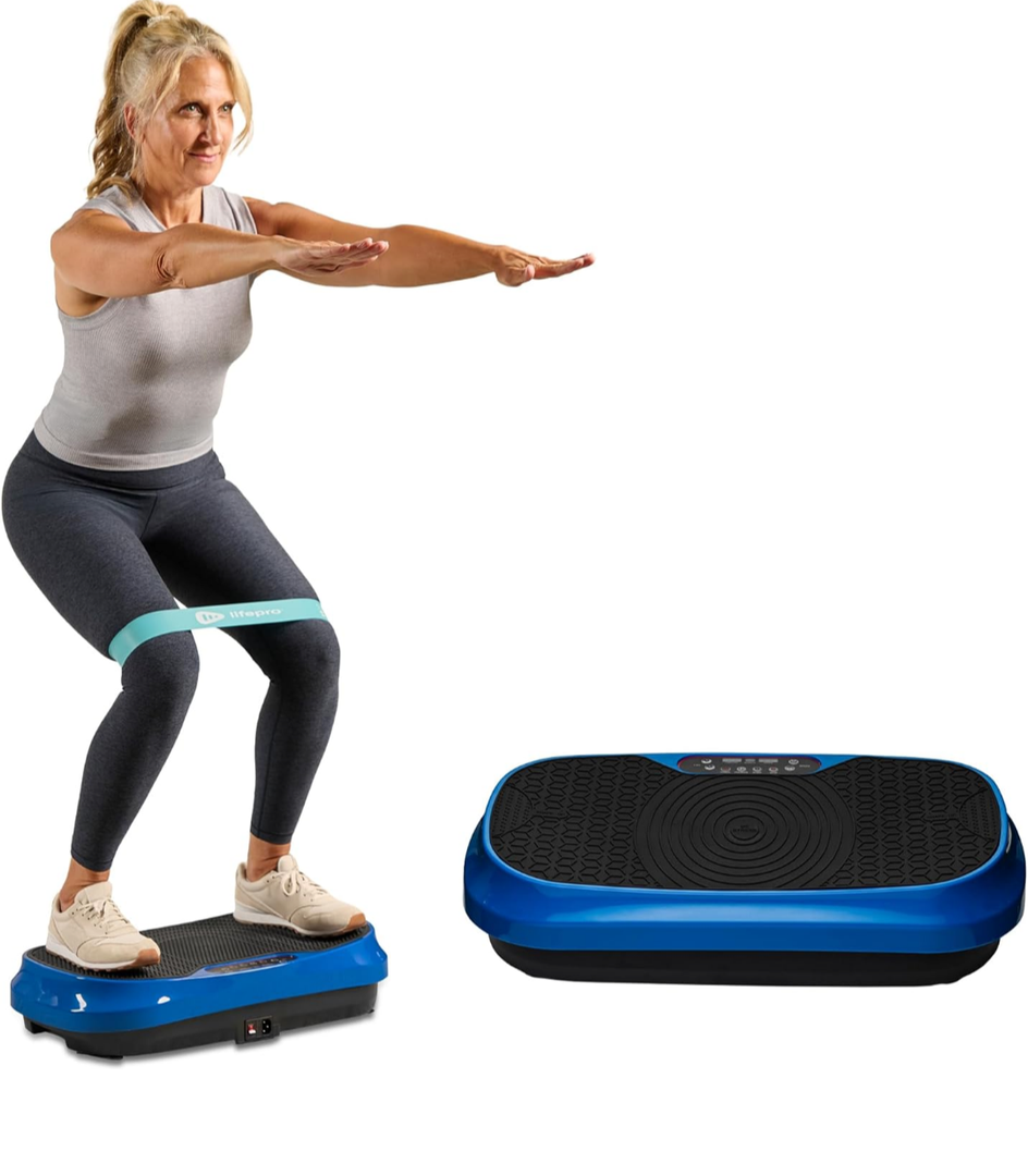 LifePro Waver Mini Vibration Plate Exercise Machine – Portable Full Body Vibration Platform for Home & Travel Workouts, Weight Loss, Toning & Wellness, with 2 Loop Bands & 4 Resistance Bands