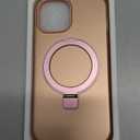 Compatible with iPhone 15 Case 6.1'' with Magnetic Ring Stand [Military Drop Protection][Compatible with Mag-Safe] Shockproof 15 Phone Case for Men Wowen,Rose Gold