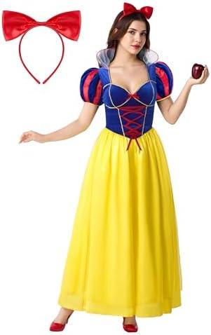 Spooktacular Creations Snow Princess Dress Costume Women, Adult Halloween Costume with Headwear for Theme Parties Size Medium