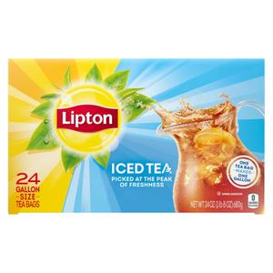 Lipton Unsweetened Iced Tea Bags, Gallon-Sized Zero Calories, 24 Total Tea Bags, BBD 05/2028