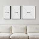 Framed Black and White Abstract Wall Art for Living Room, 3 Piece Canvas Prints Paintings Artwork for Walls, Modern Minimalist Abstract Pictures for Bedroom, Dining Room, Office Wall Decor