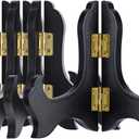 Tatuo 4 Packs 4 Inch Wooden Display Stand Decorative Plate Stands for Display Picture Frame Holder Easels (Black)