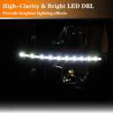 LED Headlight Assembly, Compatible with 2007-2013 Chevy Silverado 1500/2007-2014 Silverado 2500HD 3500 NOT Fit 2007(Old Body) Classic Models Black Housing Clear Reflector
