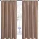 NICETOWN Kids Blackout Curtain Panels - Window Treatment Thermal Insulated Solid Rod Pocket Curtains/Drapes for Bedroom (Set of 2 Panels, 42 by 63 Inch, Cappuccino)