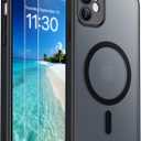 SPIDERCASE Designed for iPhone 11 Phone Case, Magnetic Translucent with 2PCS Tempered Glass Screen Protector Anti-Fingerprint Phone Case for iPhone 11 6.1'',Black