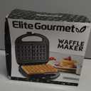 Elite Gourmet Maxi-Matic Electric Nonstick Belgian Waffle Iron Snack Maker Machine, Breakfast, Sandwiches, Compact & Portable, 2 Slice, Black