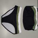 NAPU Girls Swimsuit Color Block Tankini Swimsuit Quick Dry 2 Piece Bathing Suit for Girls 13-1Years Teens Swimwear Summer (Black)