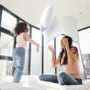 Artscope Synthetic Down Lumbar Pillow Insert, 12x20 Down Alternative Throw Pillow Insert. Ultra Soft Fluffy Sleeping Pillow with 100% Cotton Cover, Decorative Pillows-White.