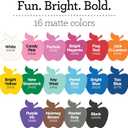 Apple Barrel, Vibrant Spectrum Collection Acrylic Craft Paint, PROMOABIII, 2 fl oz each, 16 assorted matte colors, 16 count
