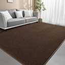 4x6 Feet Brown Area Rugs for Bedroom, Indoor Washable Memory Foam Rug for Living Room, Modern Aesthetic Minimalist Non-Slip Carpets for Kids Boys Girls Adults Dorm Home Decor