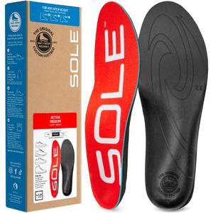 SOLE Active Medium Insoles  Orthotic Arch Support Inserts for Plantar Fasciitis Relief and Comfort - Mens 11/Womens 13, 1 Pair