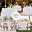 Fitable 8 Pack Round Tablecloths: Stain Resistant Wrinkle Free Circle Table Clothes, Washable Reusable Polyester Table Covers for Wedding Party Birthday Banquet Reception(White, 120 Inch)