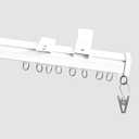 Curtain Track Heavy Duty Ceiling Wall Mount Sliding Curtain Track Rail Rod System with Rollers Clips Hooks Room Divider Privacy Partition Separator (6ft, White)