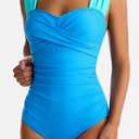 Womens One Piece Swimsuits Tummy Control Bathing Suits Modest Full Coverage Swimsuit Wide Straps Swimwear (M)