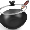 Souped Up Recipes 10 Inch Carbon Steel Wok For Electric, Induction and Gas Stoves 