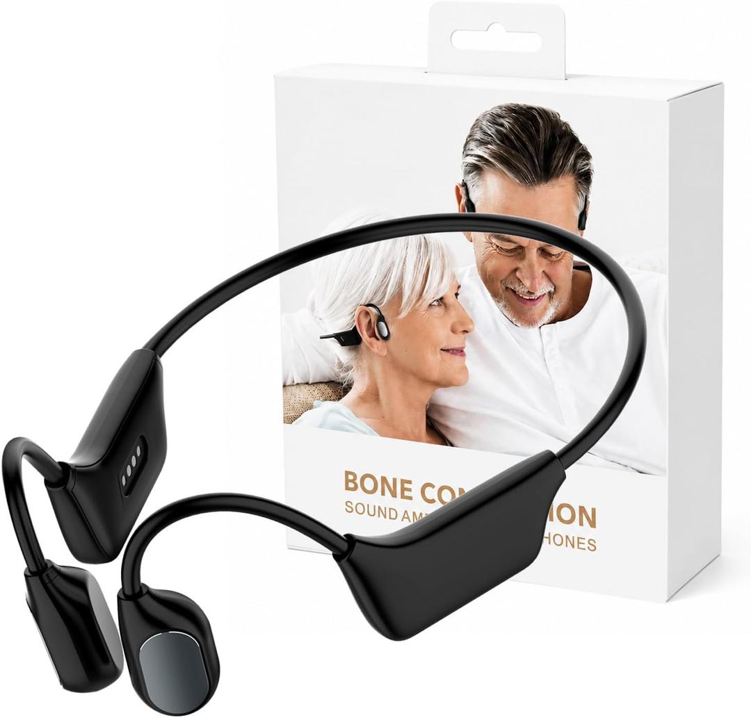 Bone Conduction Headphones Bluetooth Amplifier for Seniors & Adults - Open-Ear Design for Comfortable Daily Use, Up to 9-Hour Battery, IP67 Water Resistant