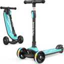 Besrey Kick Scooter for Kids Ages 3-10, 3-Wheel Folding Scooter with Adjustable Height, LED Light Wheels, Extra Wide Deck for Outdoor Activities